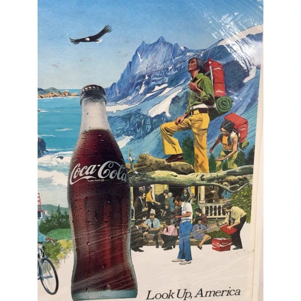 Coca Cola Coke Advertising 1974 Calendar Look Up America Ephemera Vintage